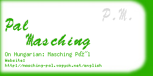 pal masching business card